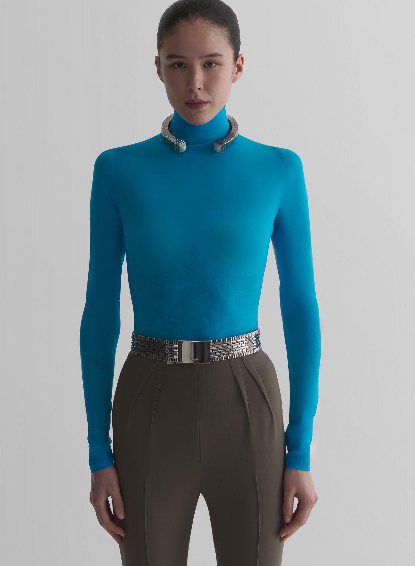 blue long sleeve top