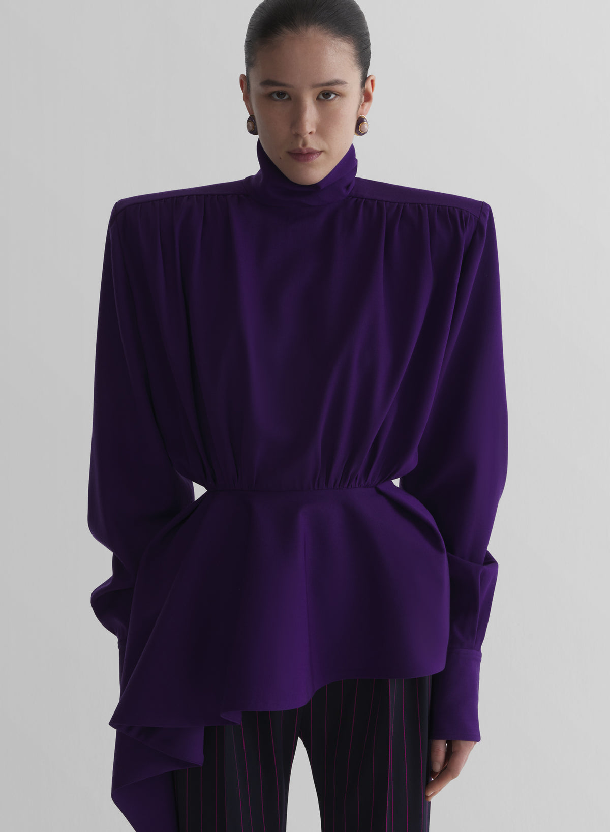 purple peplum blouse