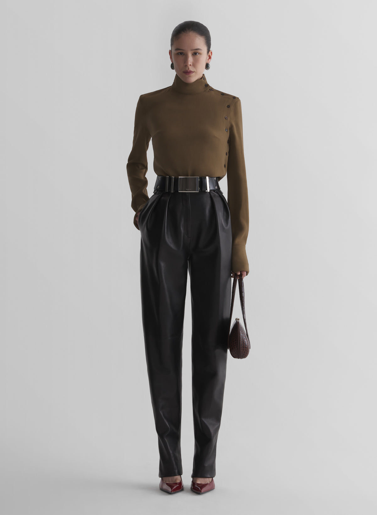 khaki fencing shirt