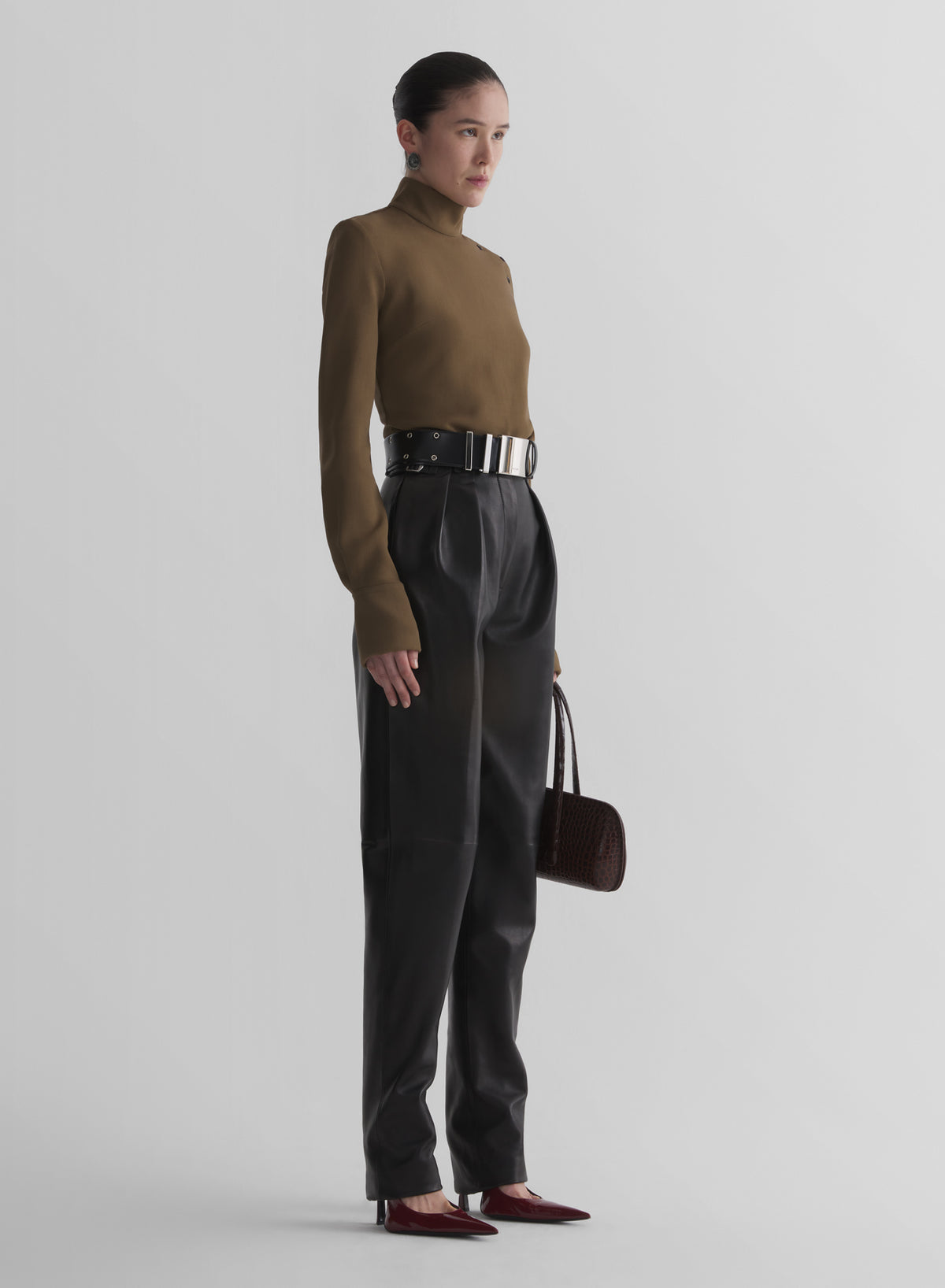 khaki fencing shirt