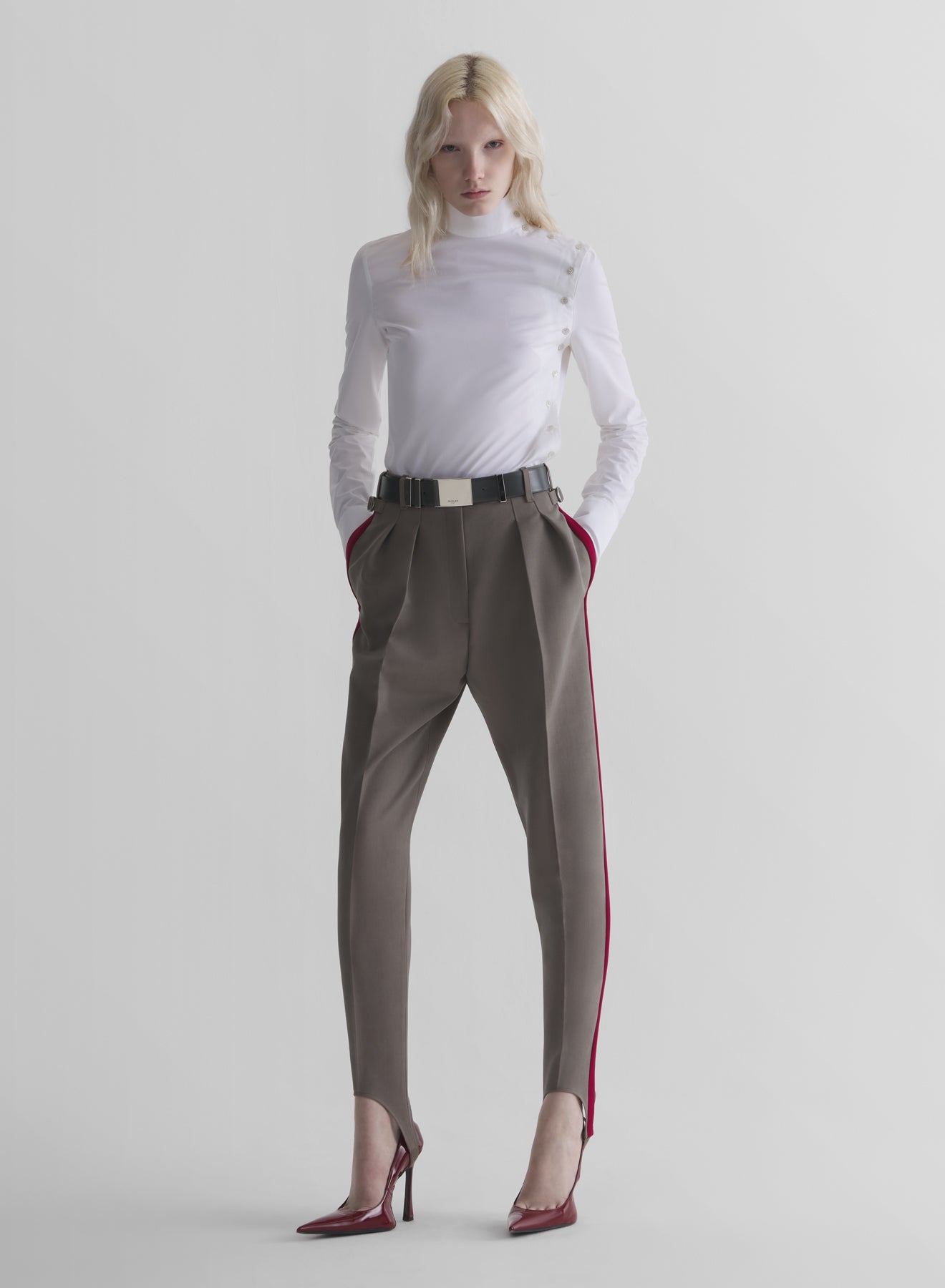 white fencing shirt