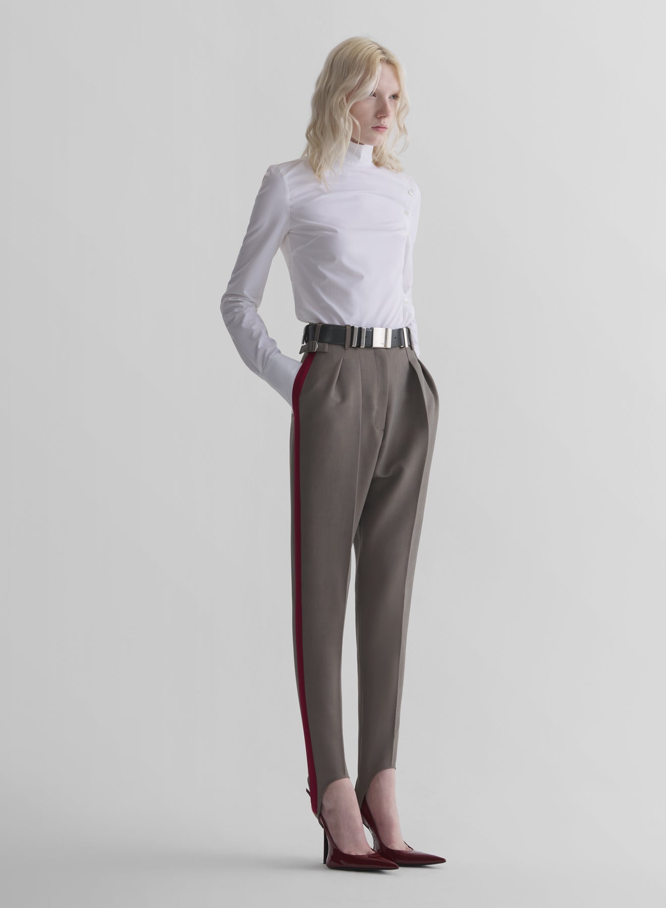 white fencing shirt
