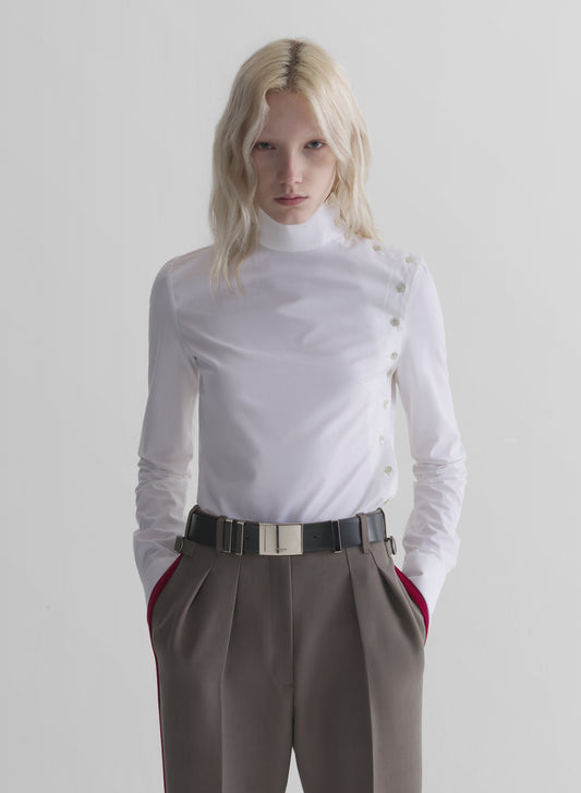 white fencing shirt