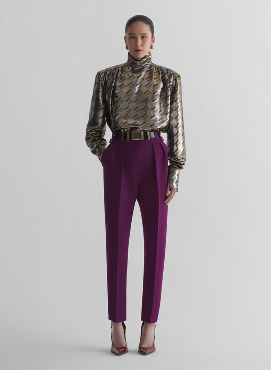 silver chess checked fluid blouse