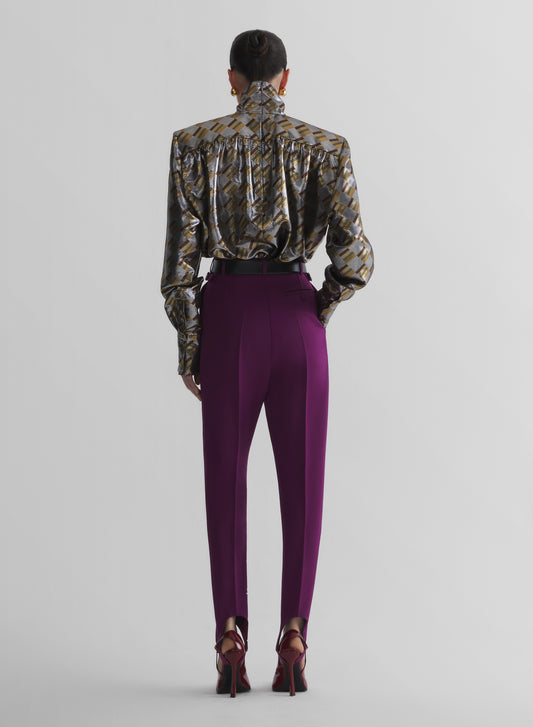 silver chess checked fluid blouse