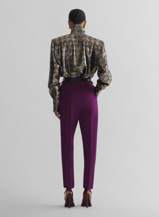 silver chess checked fluid blouse