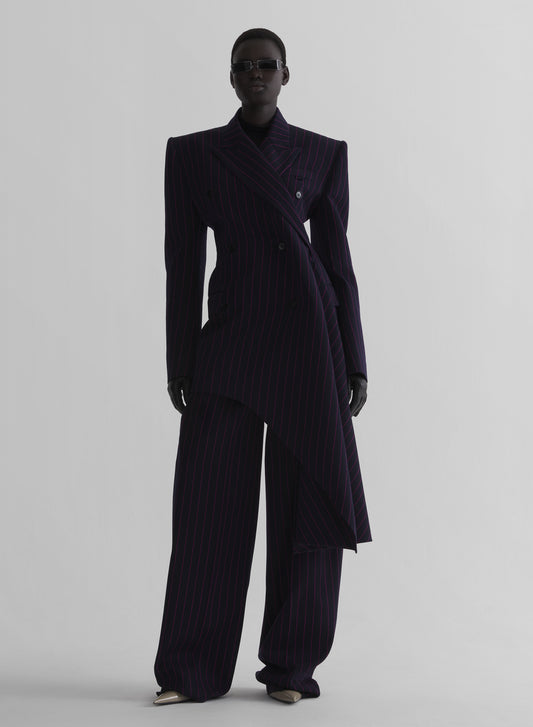 pinstripe draped jacket