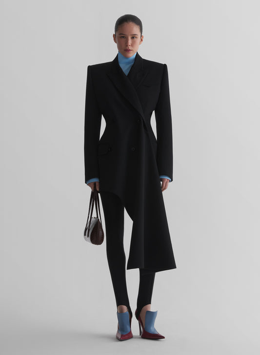 black draped jacket