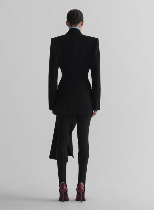 black draped jacket