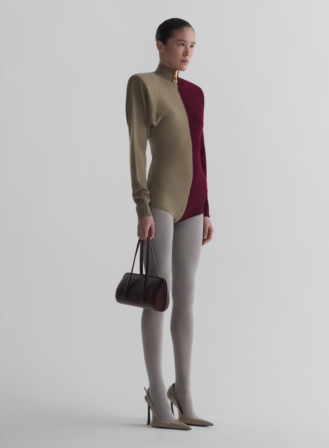 bi-color cashmere bodysuit