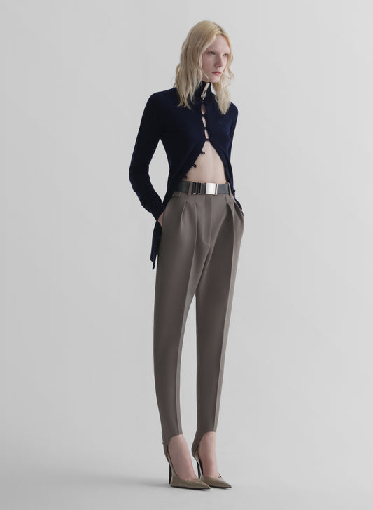 navy cashmere open cardigan