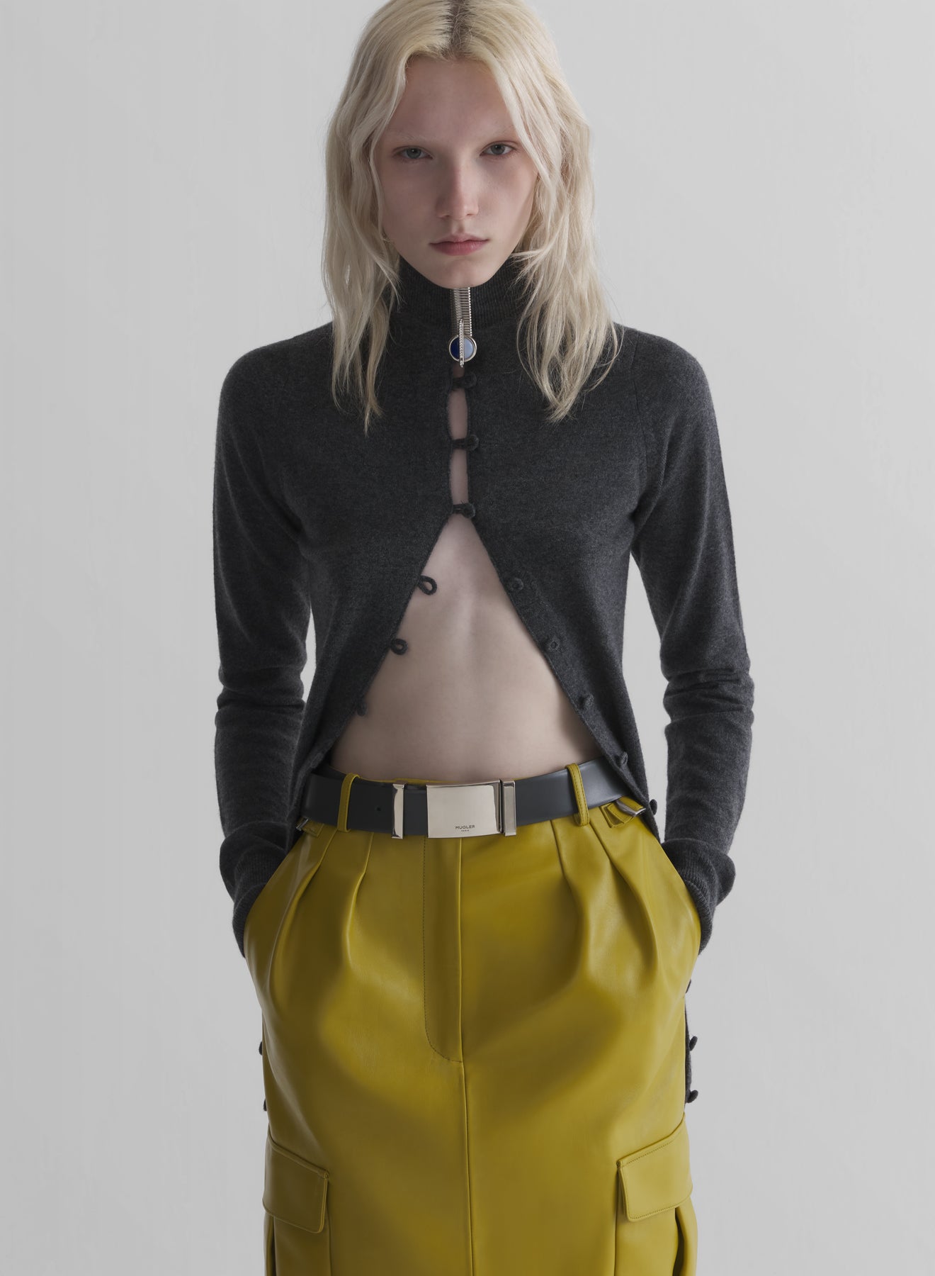 cashmere open cardigan