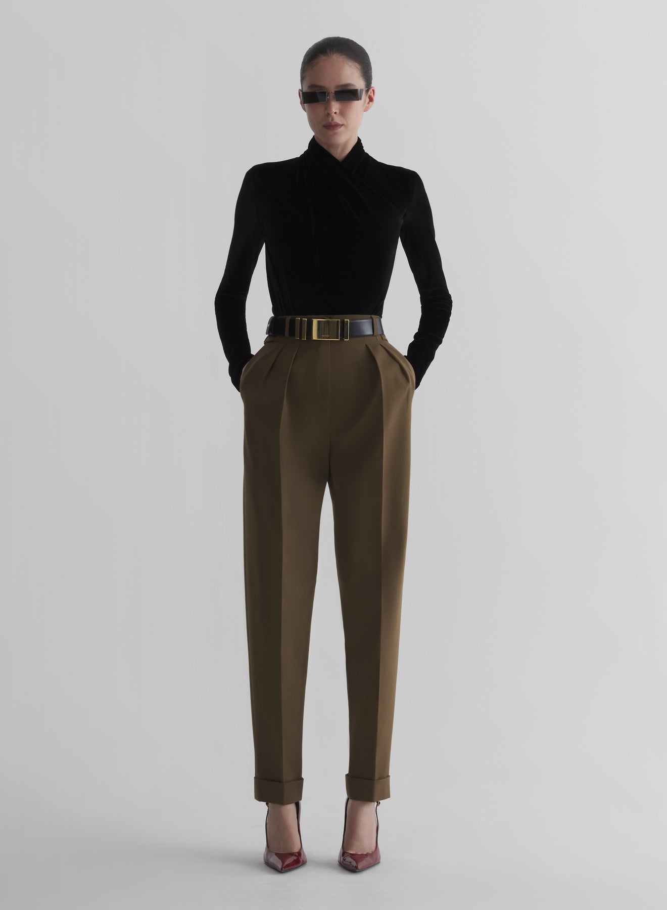 khaki carrot pants
