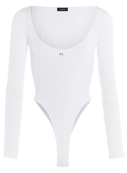 Blouse bodysuit made from poplin - white