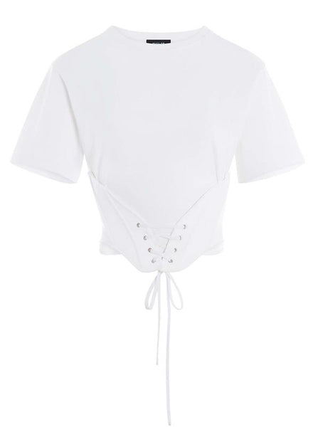 white corseted t-shirt | MUGLER Official Website – Mugler