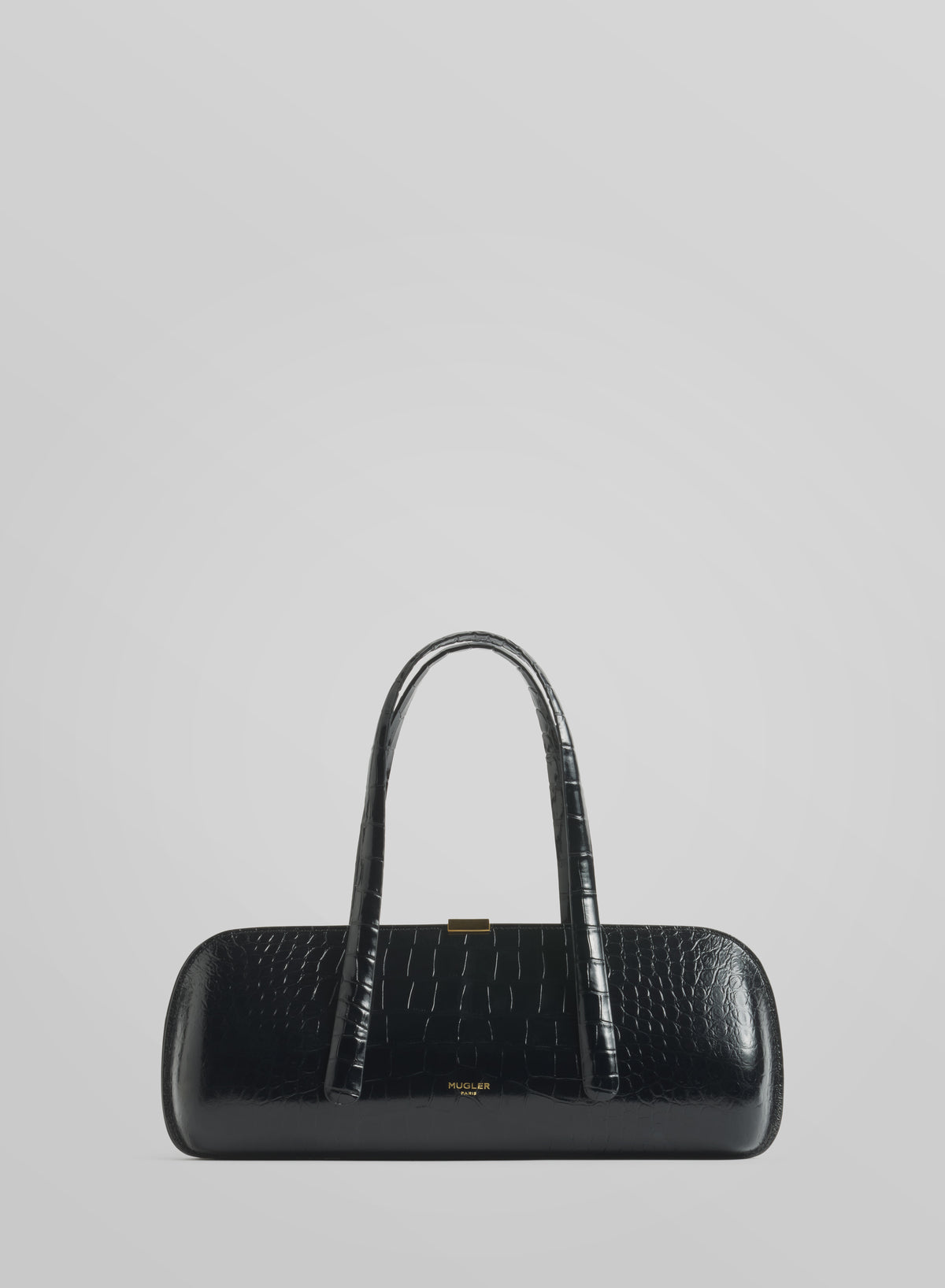 black aurora bag croc embossed leather