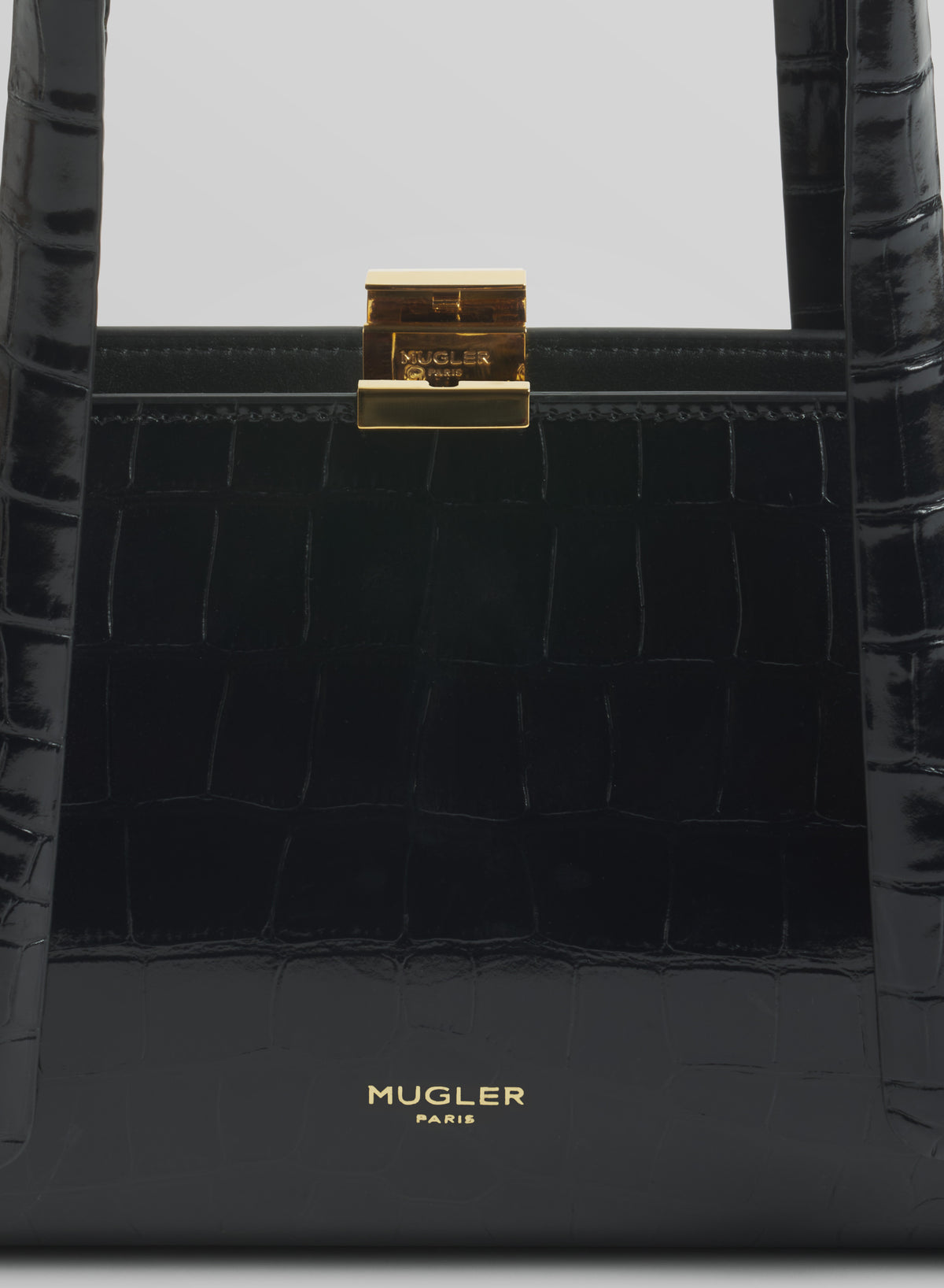 black aurora bag croc embossed leather