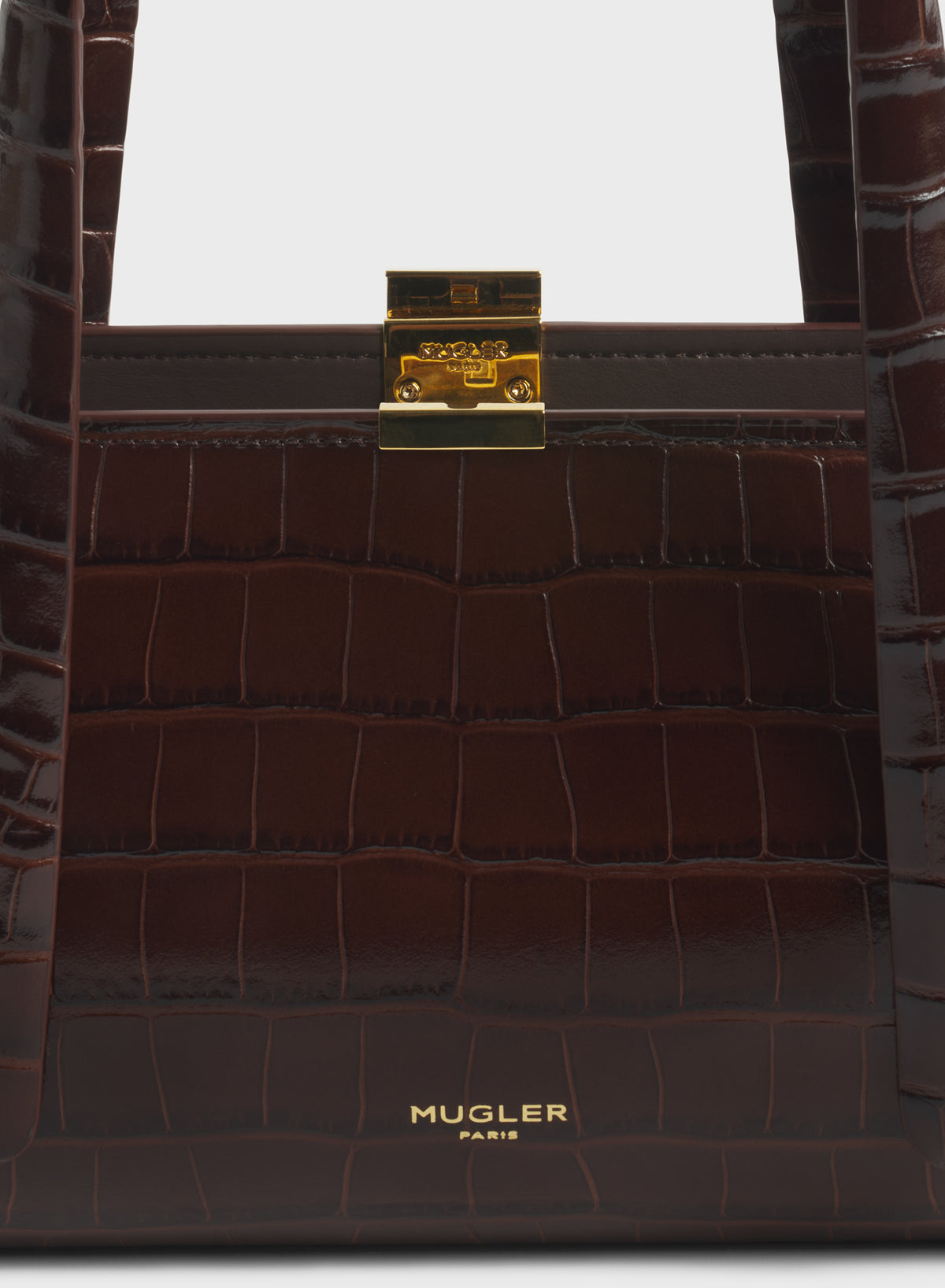 brown aurora bag croc embossed leather