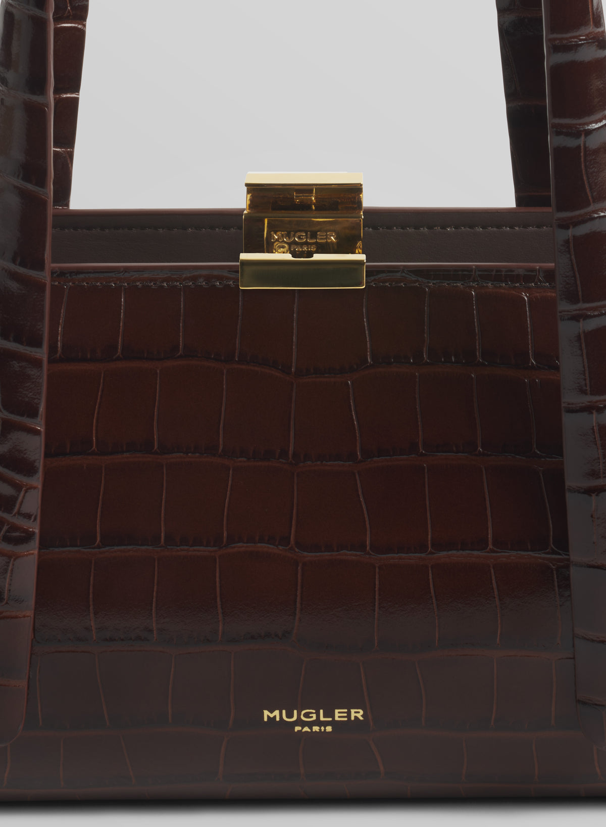 brown aurora bag croc embossed leather