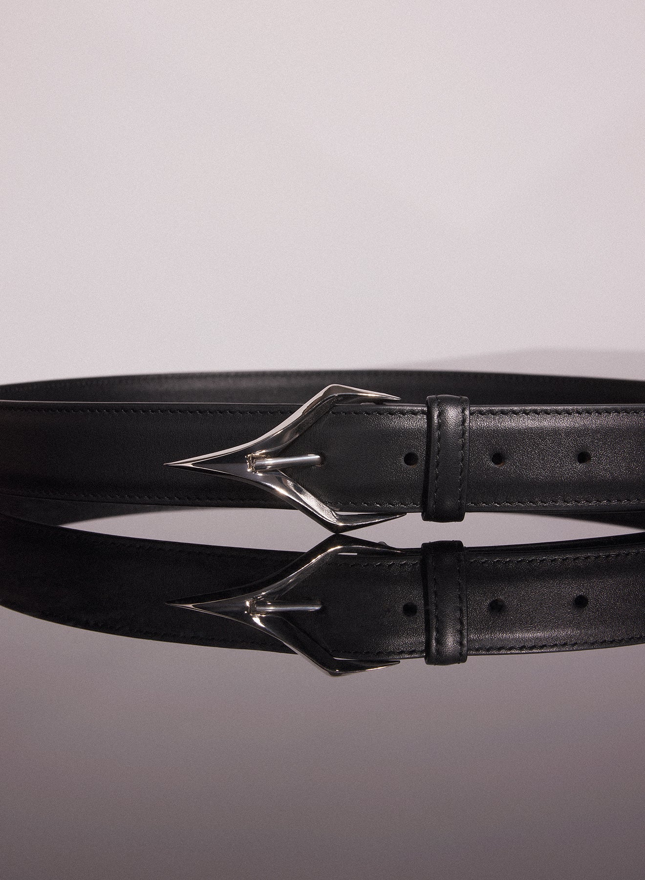 black spiky leather belt