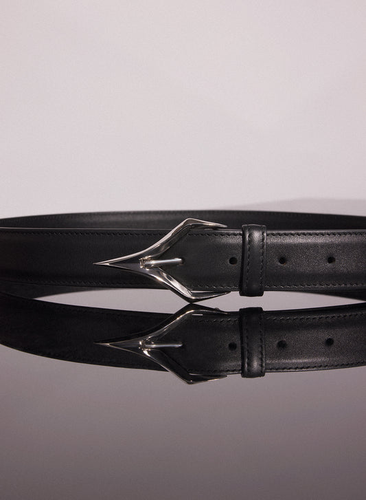 black spiky leather belt