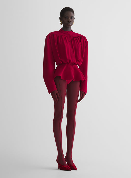 re/edit hiver russe red blouse
