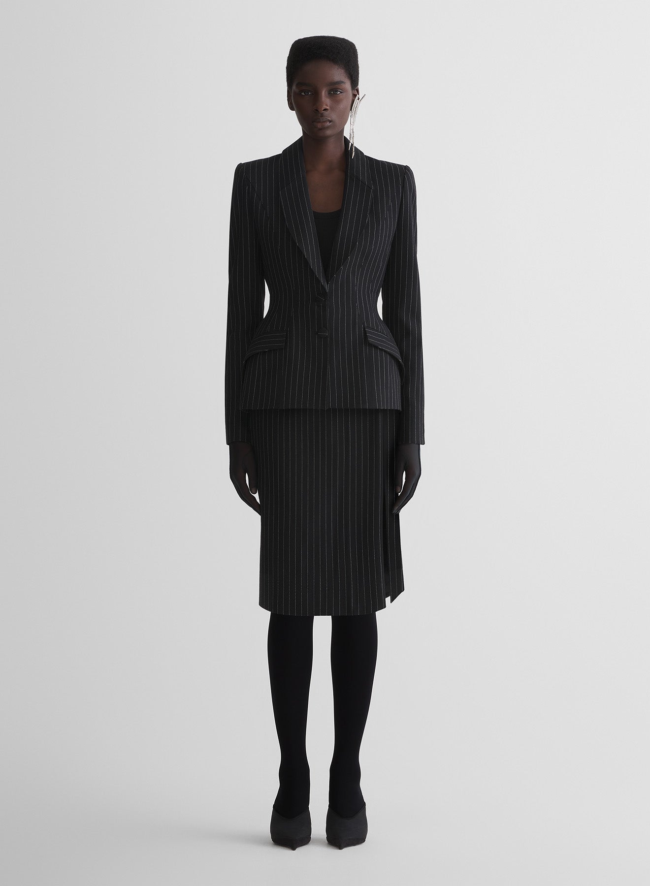 re/edit lingerie pinstripe skirt
