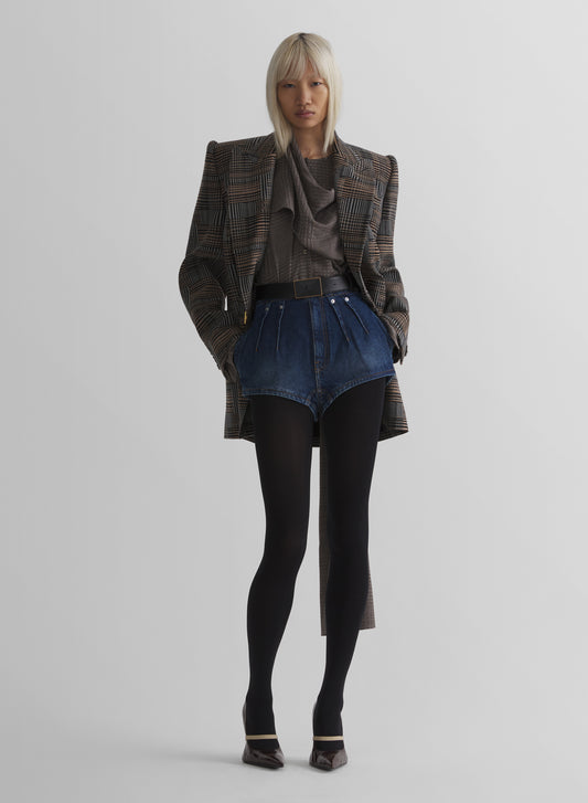 checked twisted double breasted jacket
