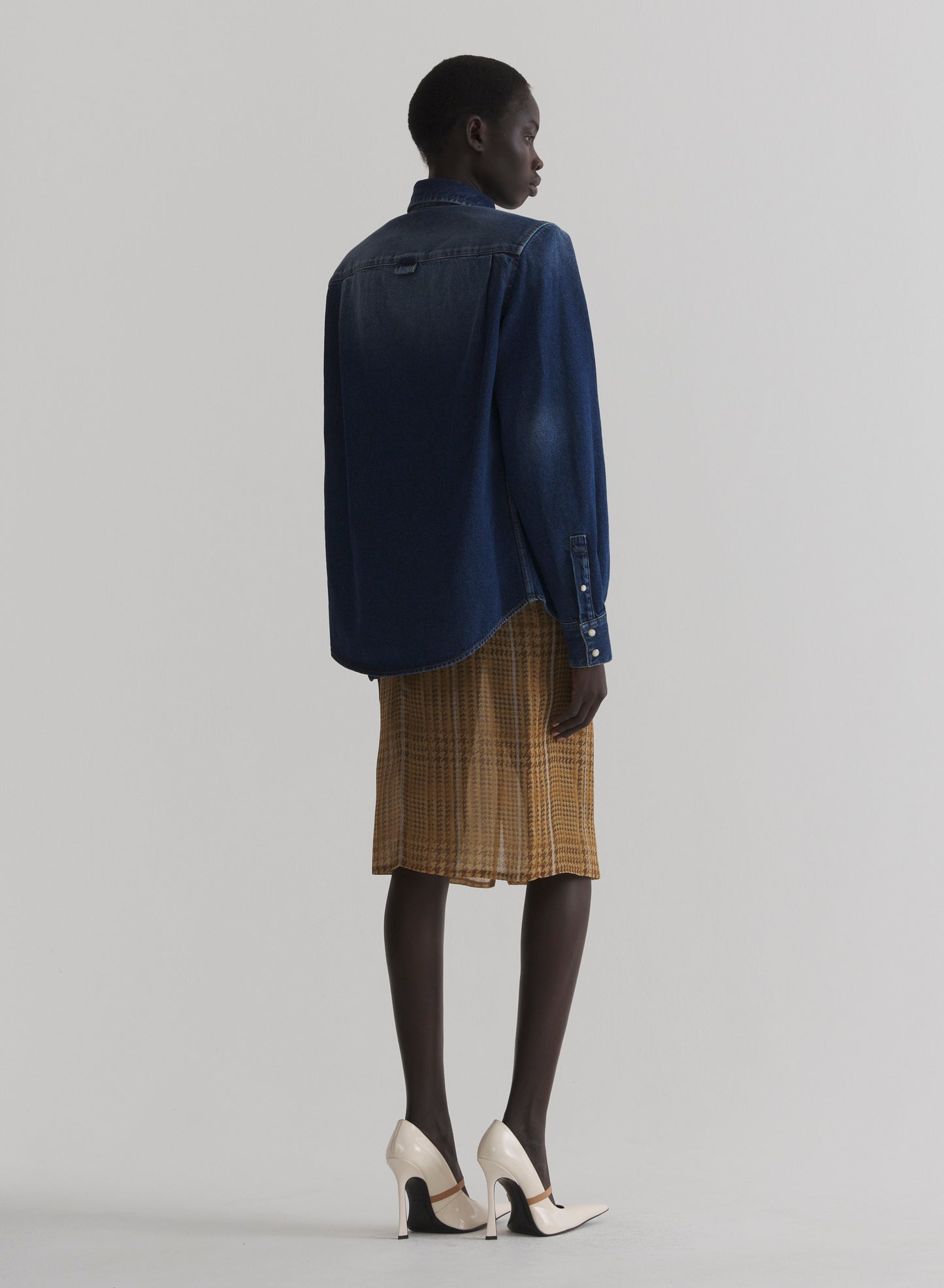 washed denim power shirt