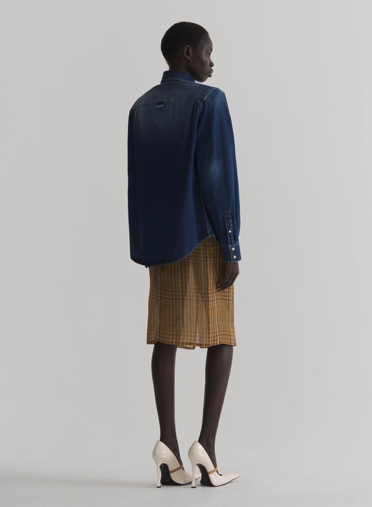 washed denim power shirt