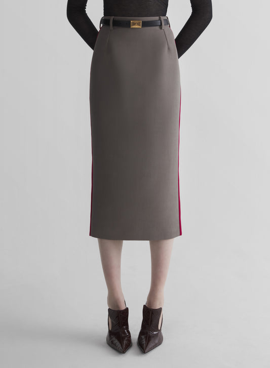 bi-color midi pencil skirt