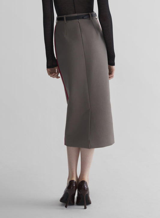 bi-color midi pencil skirt
