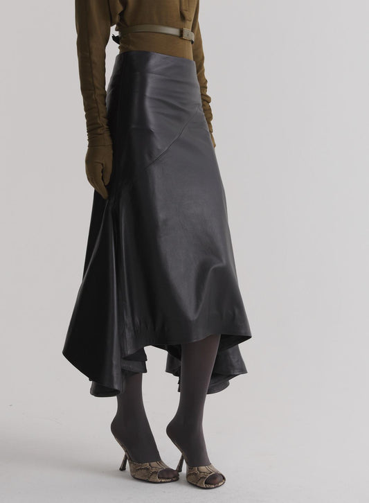 black leather mermaid skirt