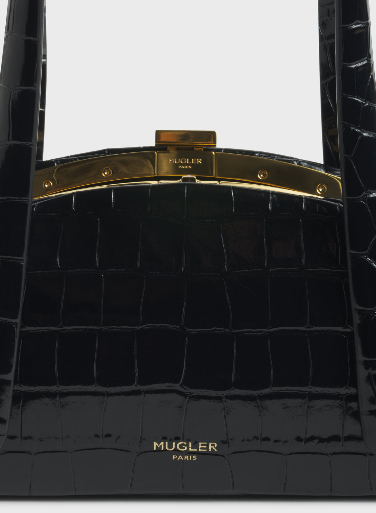 black lua bag croc embossed leather