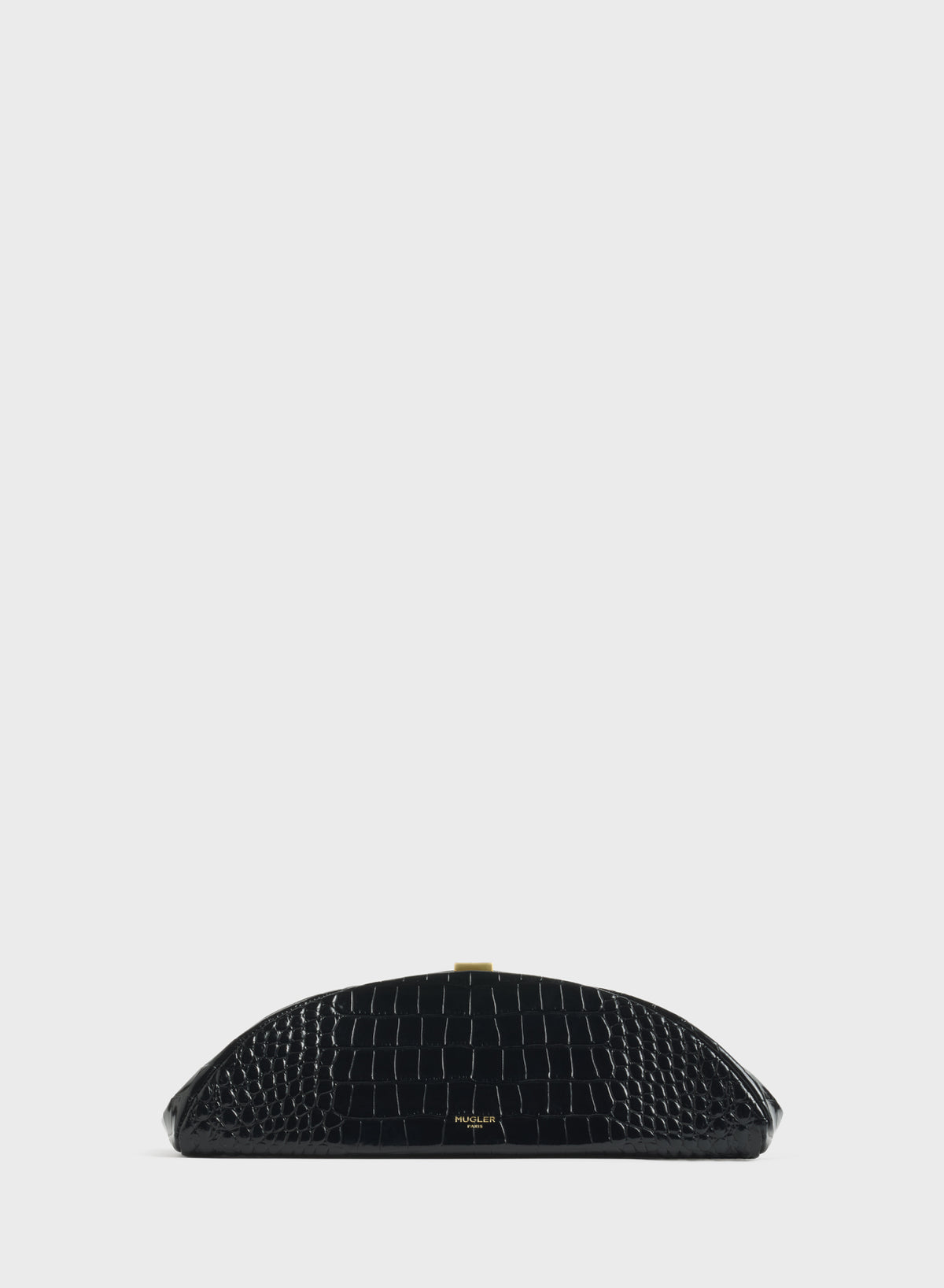 black lua clutch croc embossed leather