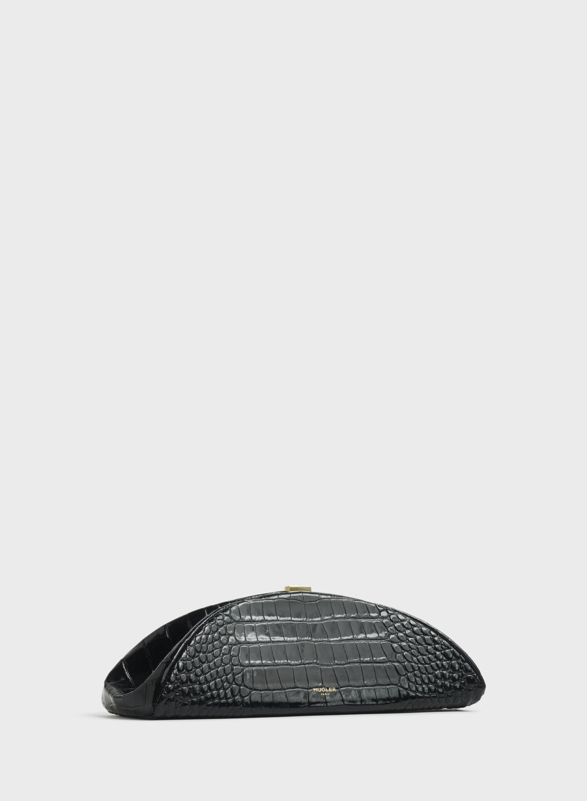black lua clutch croc embossed leather