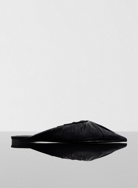 black draped Fang flats