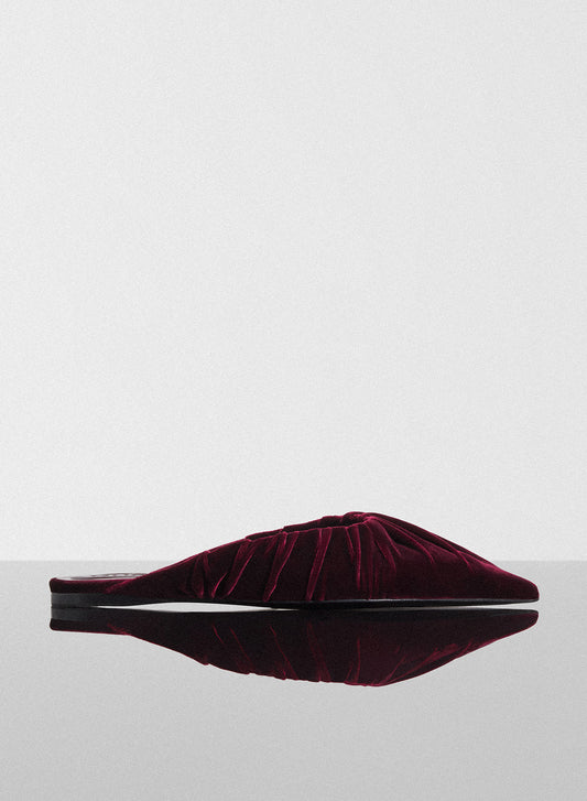 burgundy draped Fang flats
