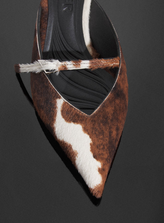 cowhide Fang 55 mules with strap