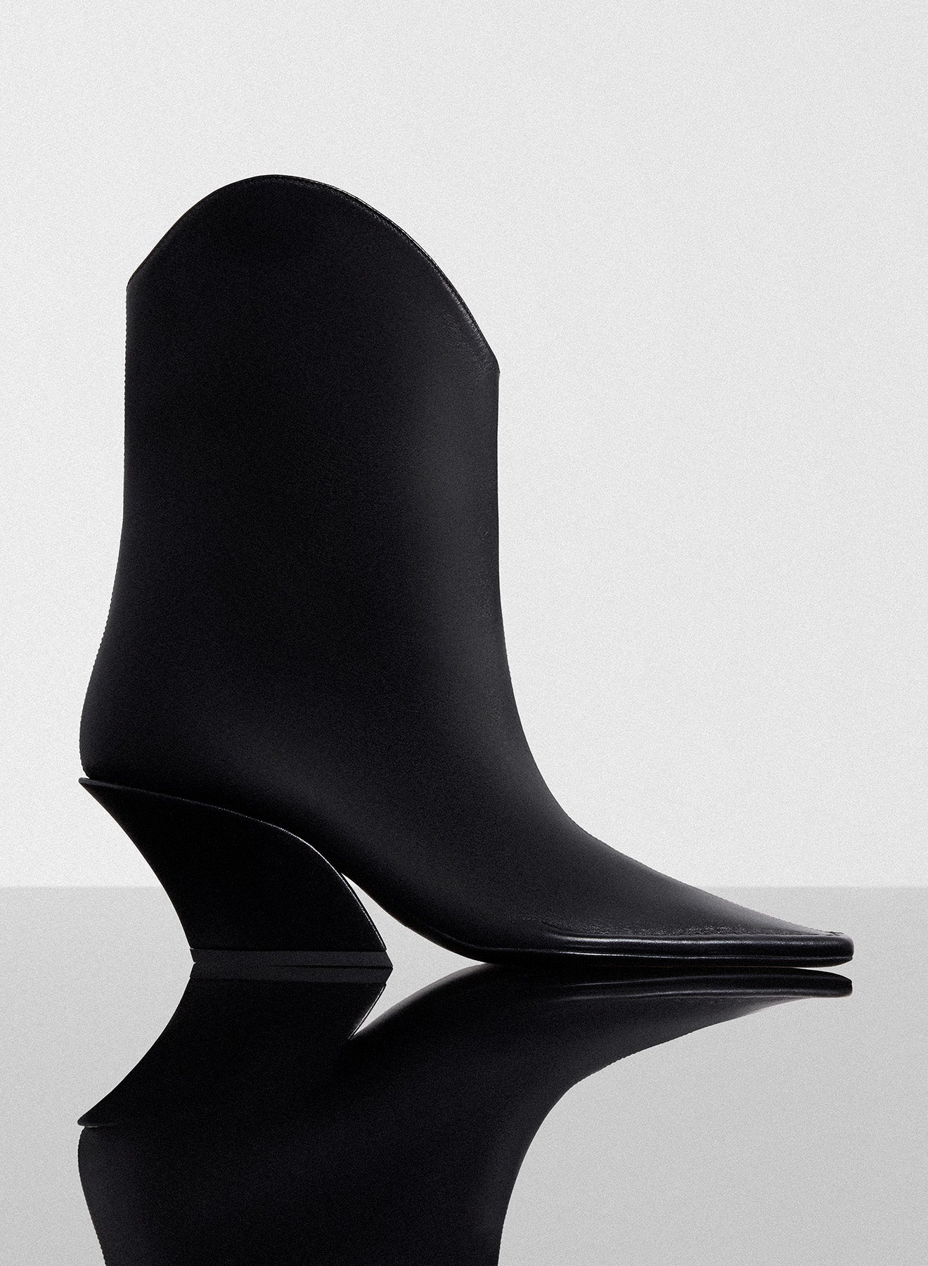 black leather Santiag boots