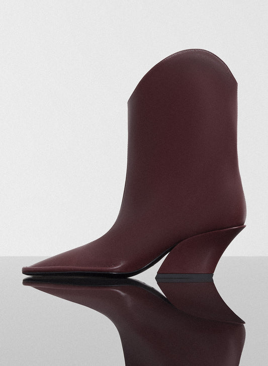 burgundy leather Santiag boots