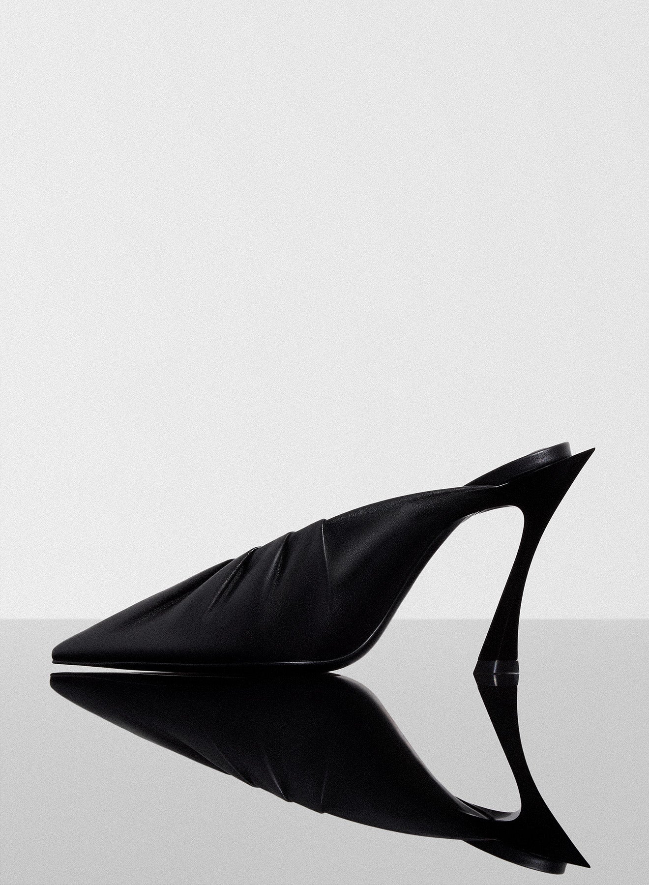 black draped Fang 95 mules