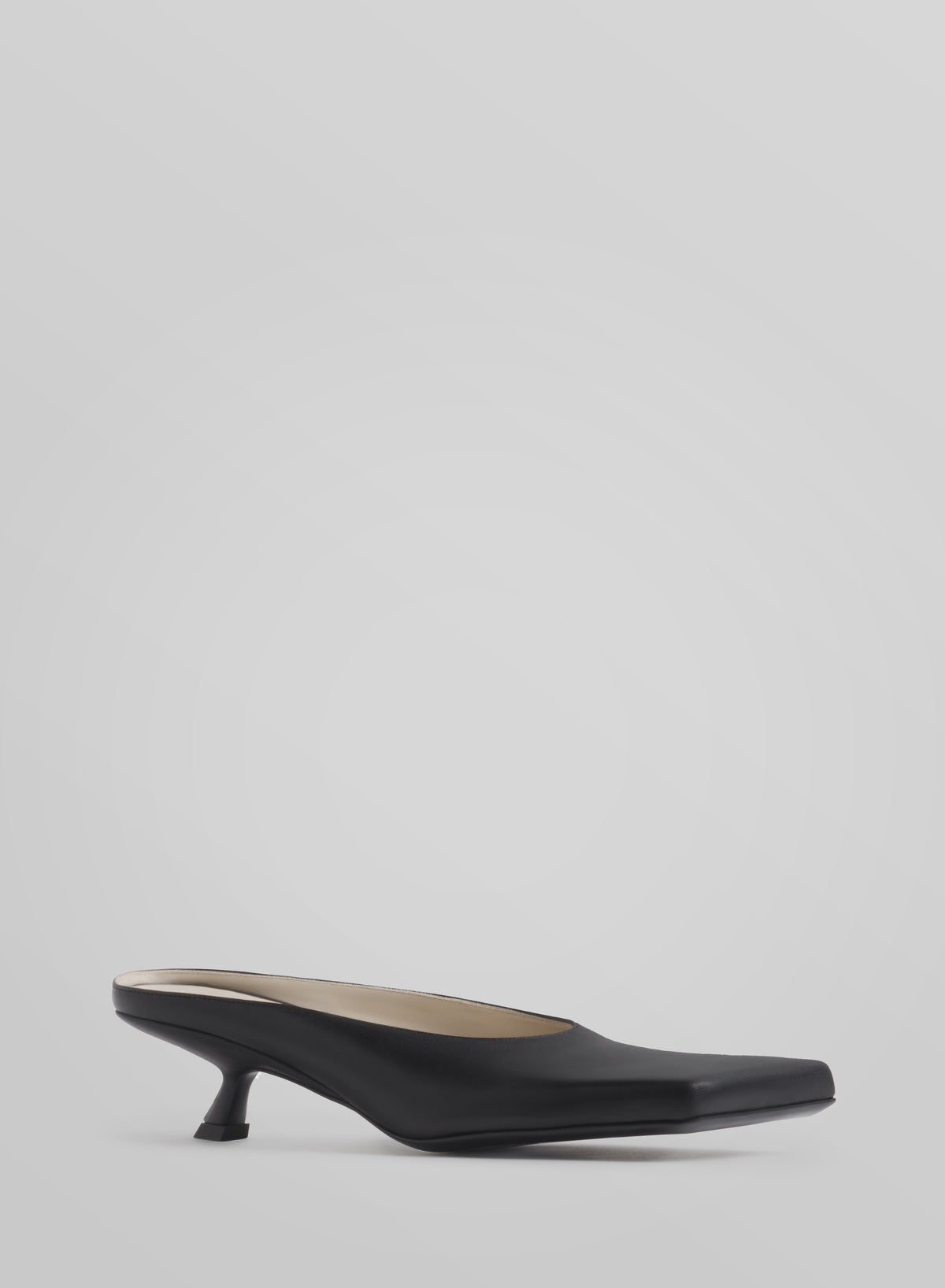 Black square mules 45