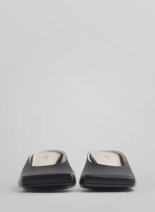Black square mules 45