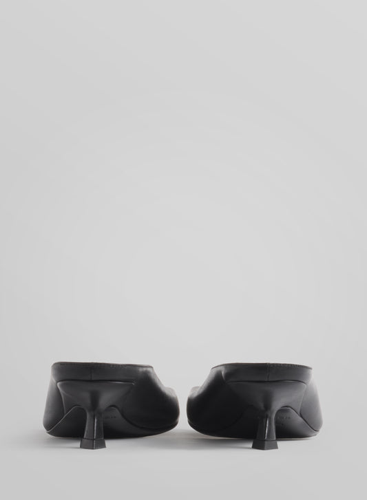 Black square mules 45