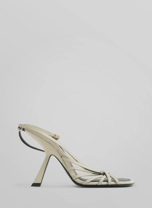 Milk knotted t-strap sandals 105