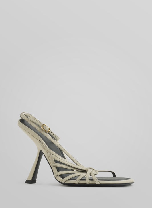 Milk knotted t-strap sandals 105
