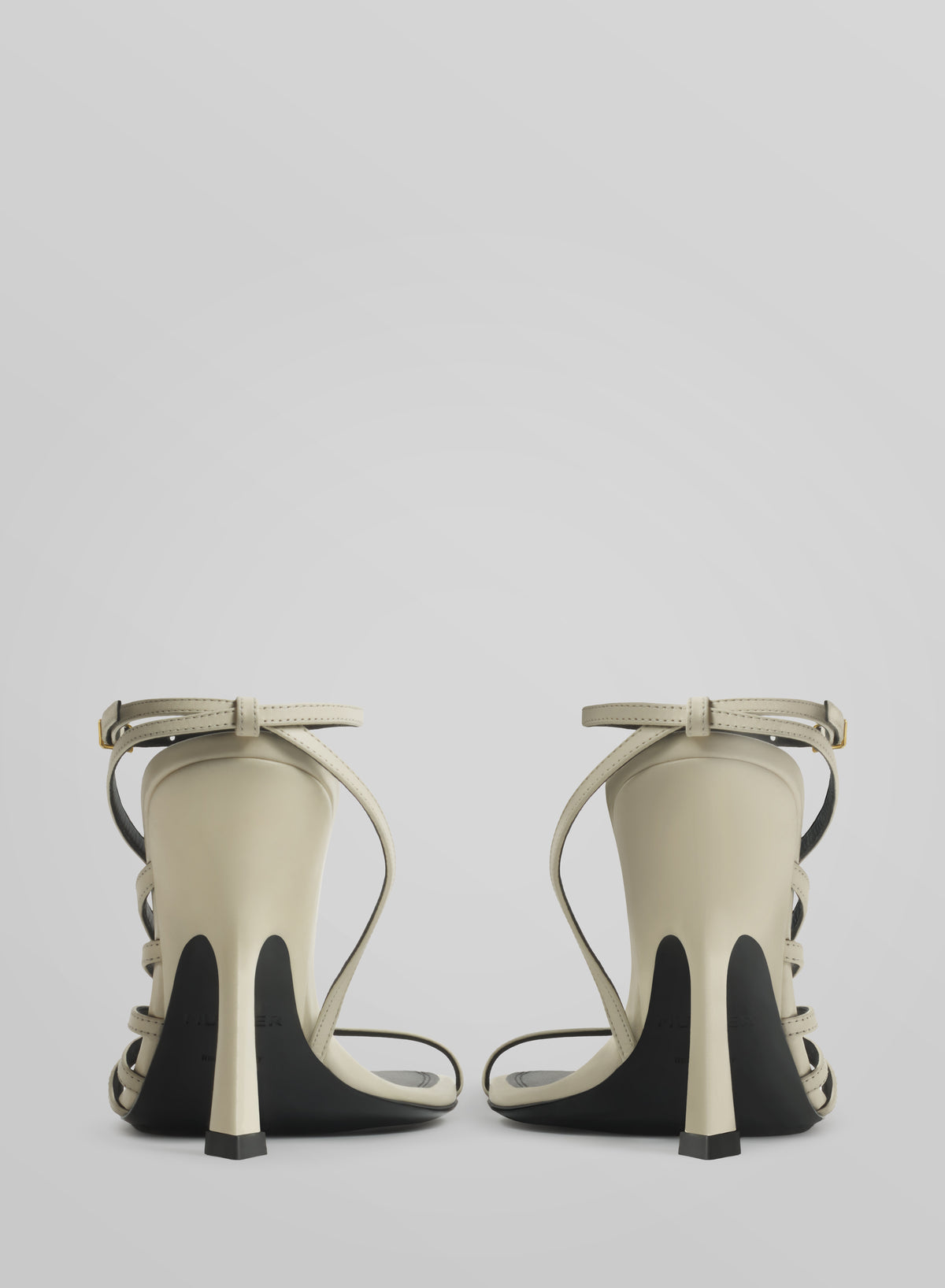 Milk knotted t-strap sandals 105