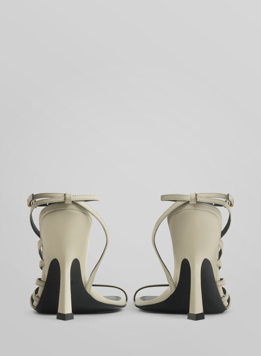 Milk knotted t-strap sandals 105