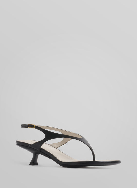 Black thong strap sandals 45